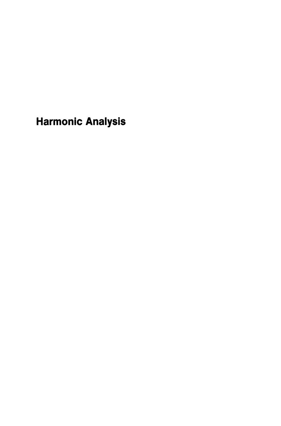 Harmonic analysis