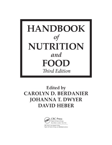 Handbook of Nutrition and Food