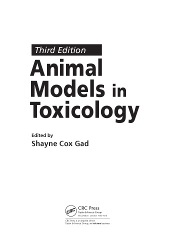 Animal models in toxicology