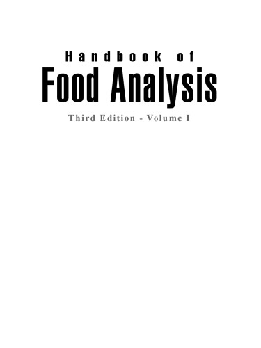 Handbook of Food Analysis - Two Volume Set