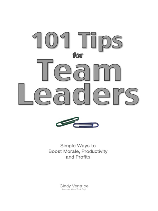 101 Tips for Team Leaders