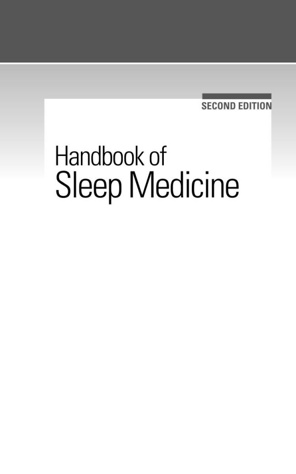 Handbook of Sleep Medicine.