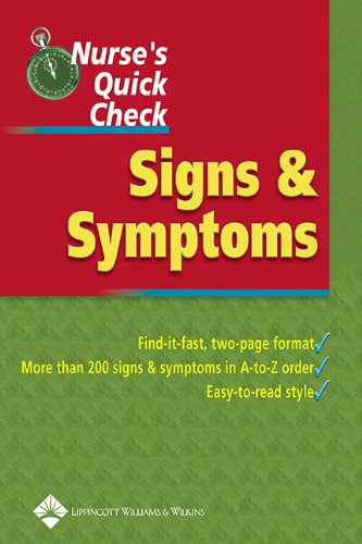 Nurse's Quick Check Signs and Symptoms