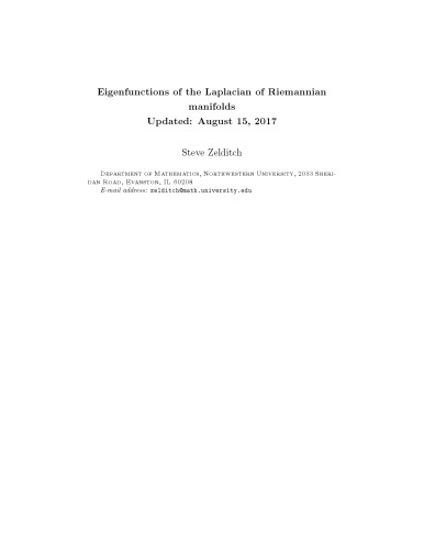 Eigenfunctions of the Laplacian of a Riemannian Manifold