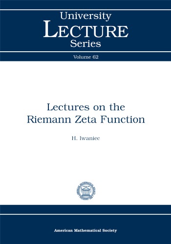 Lectures on the Riemann Zeta Function (University Lecture Series)