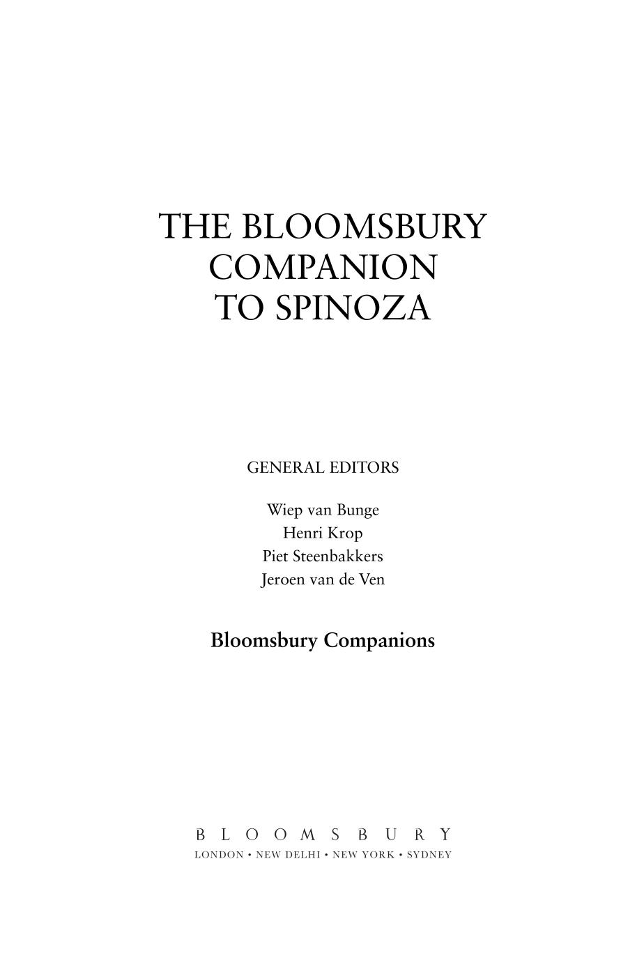 Bloomsbury Companion to Spinoza.