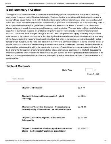 Contracting with sovereignty : state contracts and international arbitration