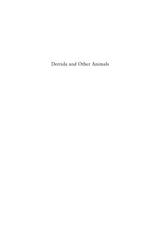 Derrida and other animals : the boundaries of the human