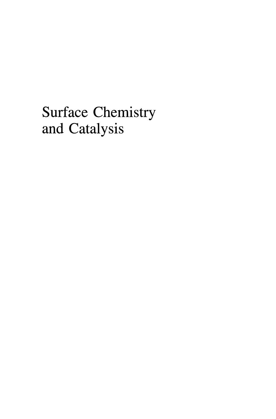 Surface Chemistry and Catalysis