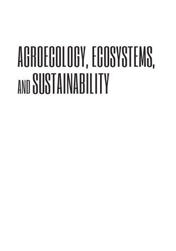 Agroecology, ecosystems, and sustainability