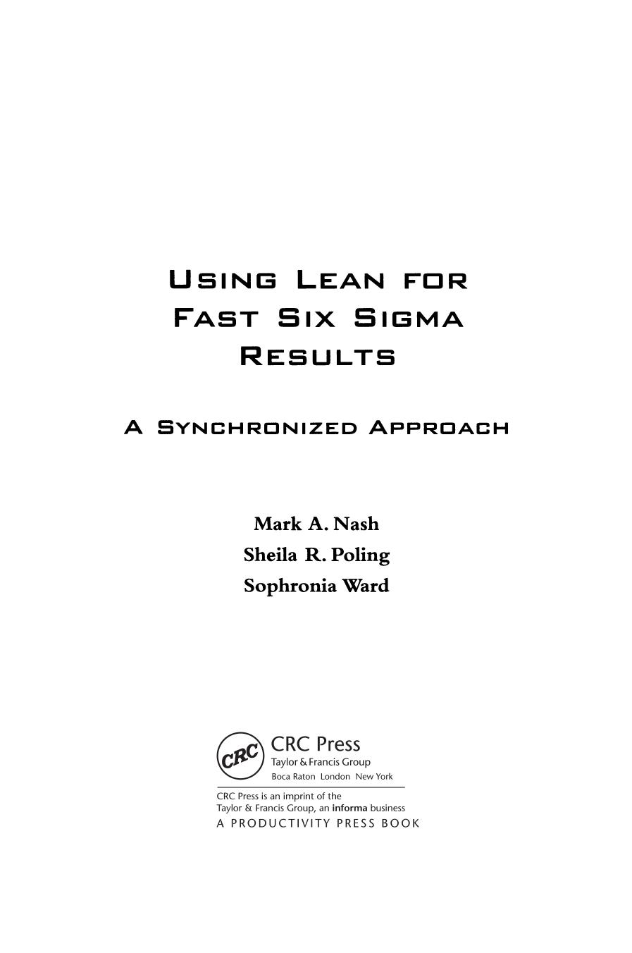 Using lean for fast six sigma results : a synchronized approach