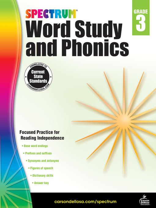 Spectrum Word Study and Phonics, Grade 3