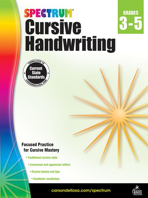 Spectrum Cursive Handwriting, Grades 3--5