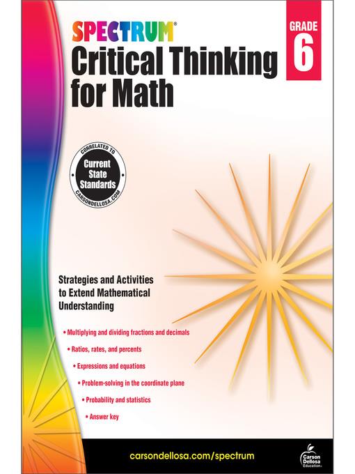 Spectrum Critical Thinking for Math, Grade 6