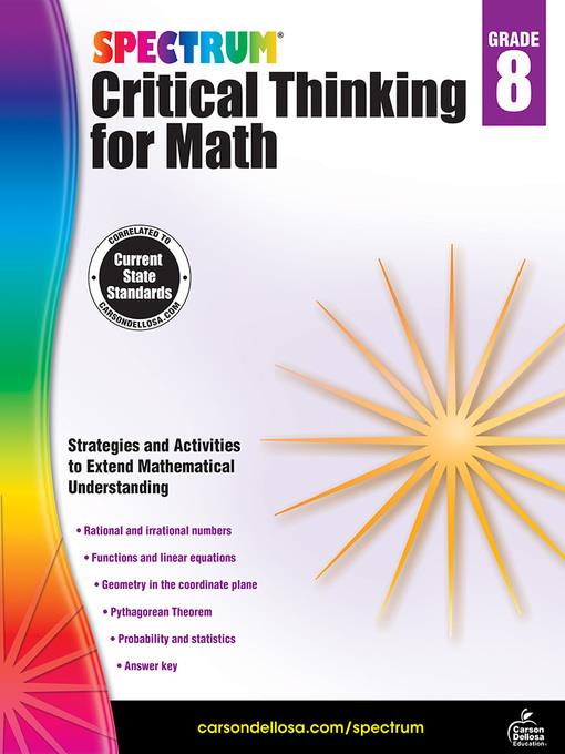 Spectrum Critical Thinking for Math, Grade 8