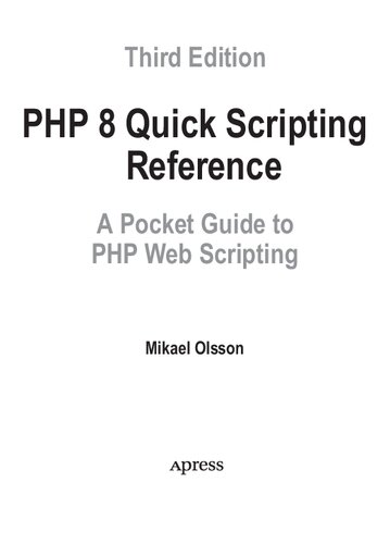 PHP 8 Quick Scripting Reference : A Pocket Guide to PHP Web Scripting