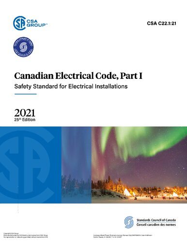 Canadian electrical code. Part I, Safety standard for electrical installations.