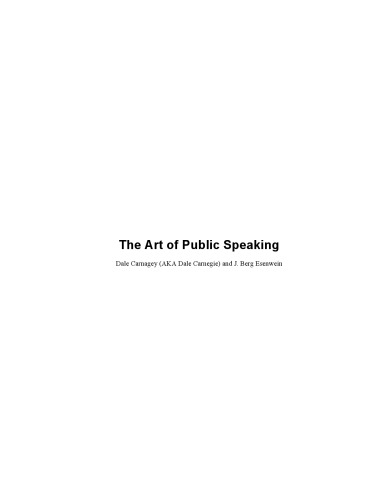The Art of Public Speaking