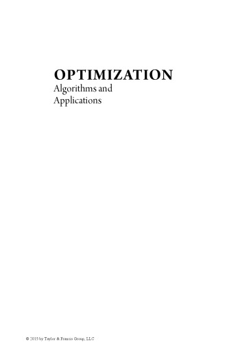Optimization : algorithms and applications