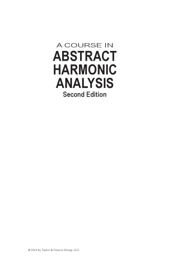 A course in abstract harmonic analysis