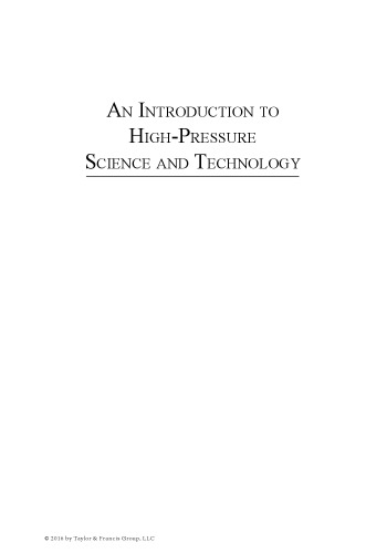 An introduction to high-pressure science and technology