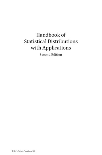 Handbook of Statistical Distributions with Applications