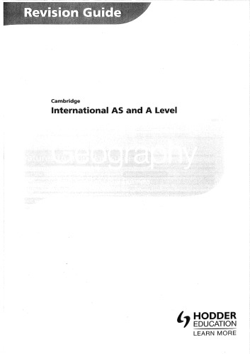 Cambridge International As/A Level Geography Revision Guide 2nd E