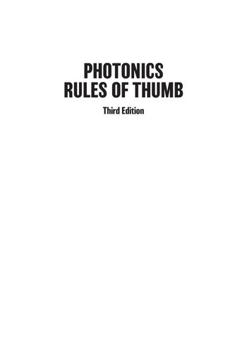 Photonics Rules of Thumb