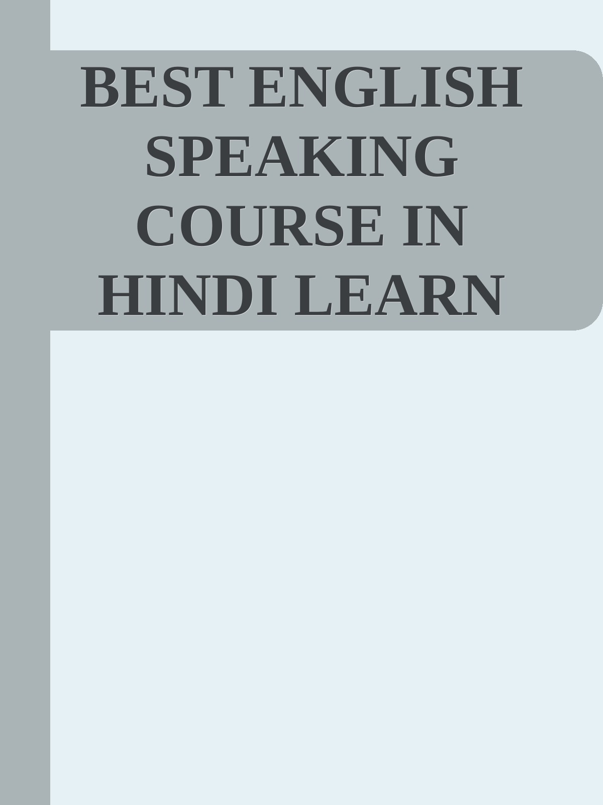 Best English Speaking Course in Hindi