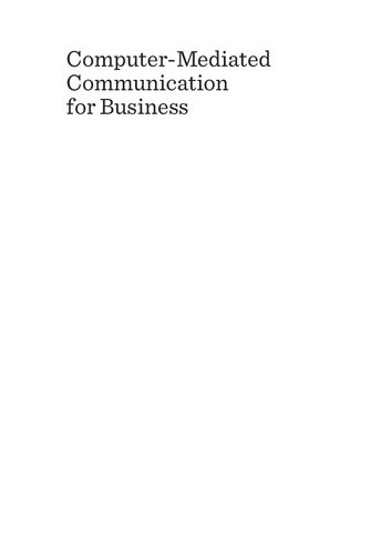 Computer-Mediated Communication for Business