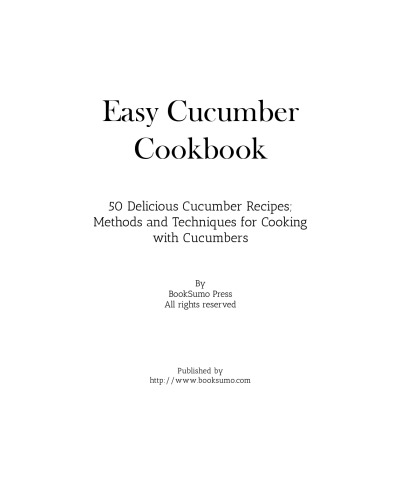 Easy Cucumber Cookbook