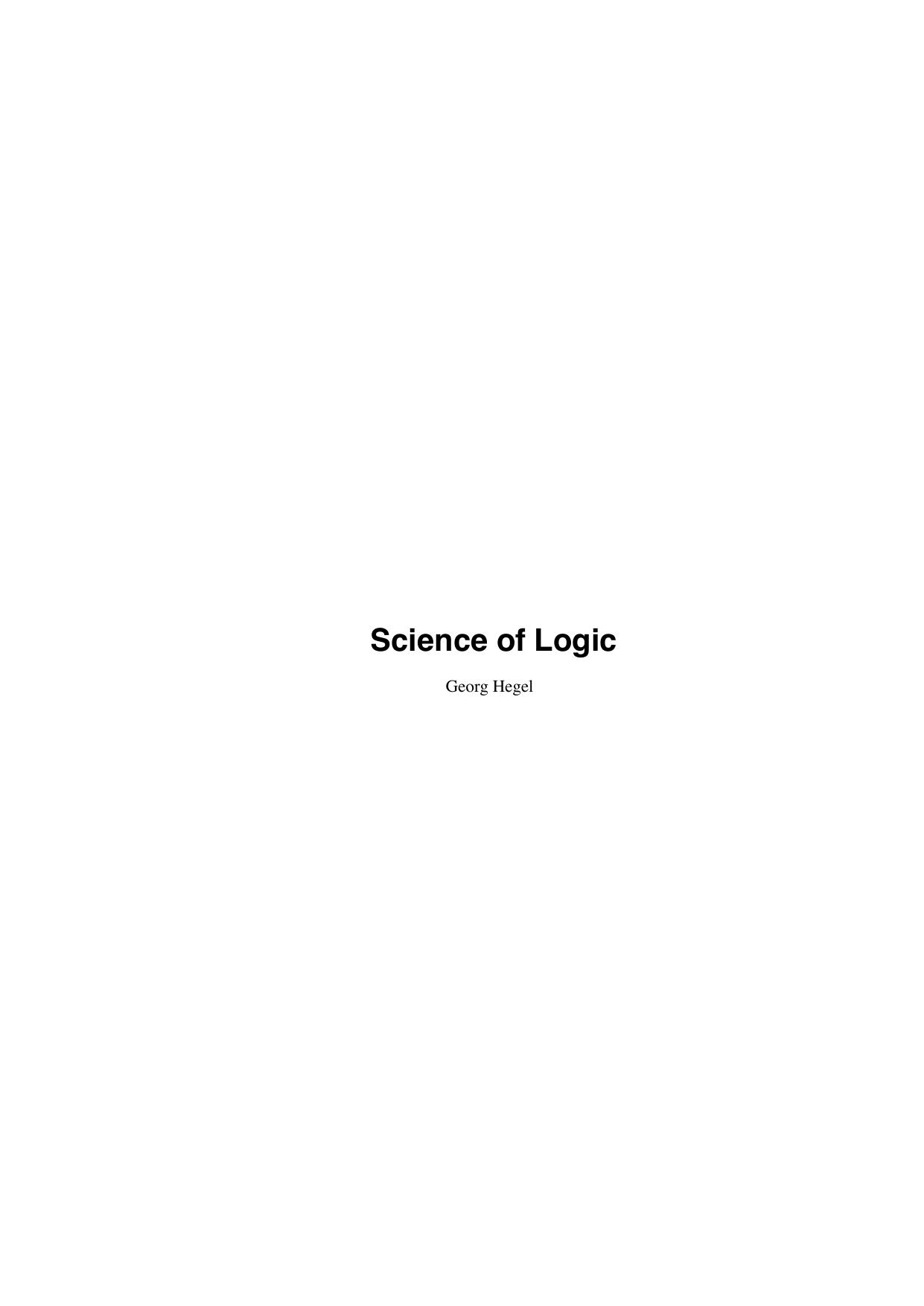 Science of Logic