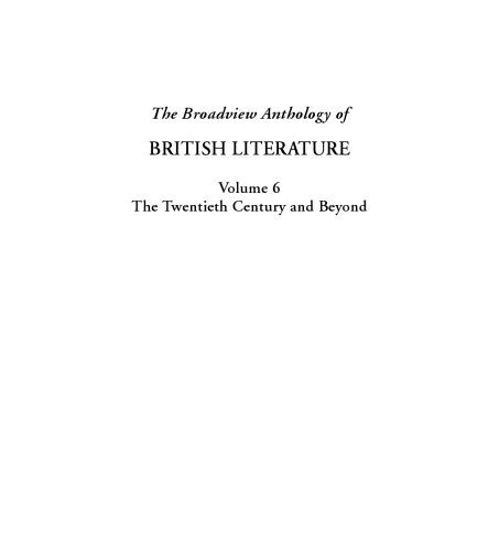 The Broadview Anthology of British Literature