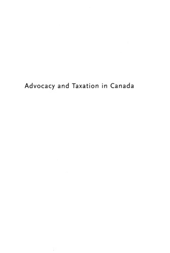 Advocacy and Taxation in Canada