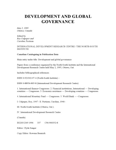 Development and Global Governance