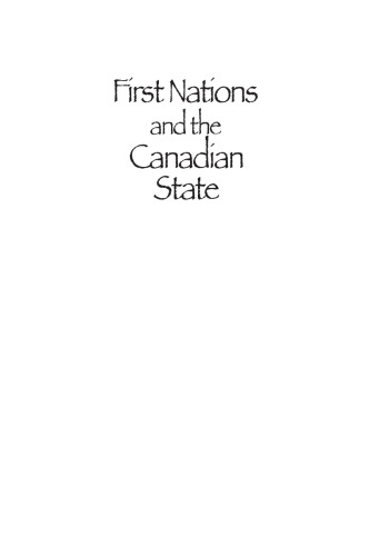 First Nations And The Canadian State