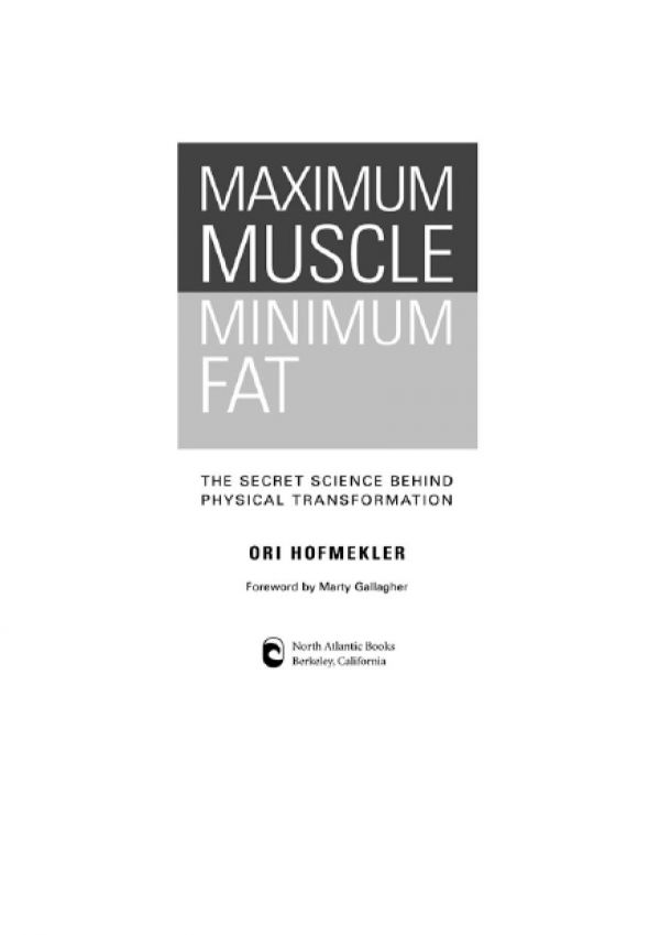 Maximum Muscle, Minimum Fat