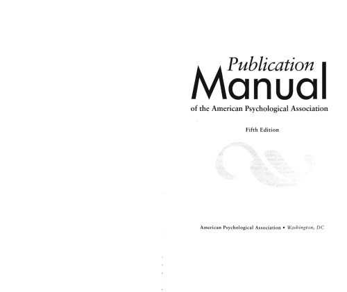 Publication Manual of the American Psychological Association