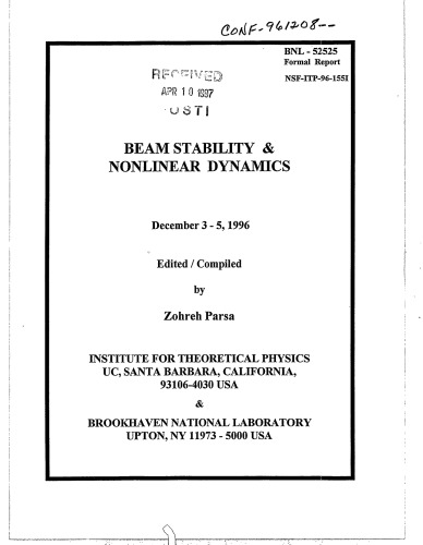 Beam Stability and Nonlinear Dynamics