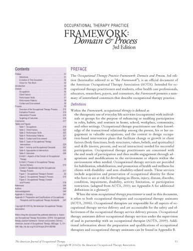 Occupational Therapy Practice Framework