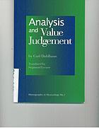 Analysis and Value Judgment