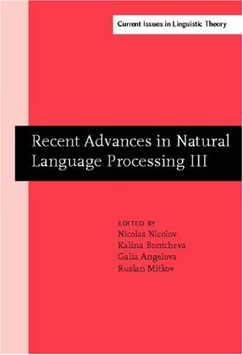 Recent Advances in Natural Language Processing III