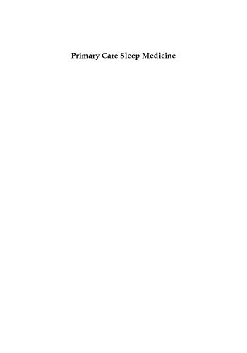 Primary Care Sleep Medicine