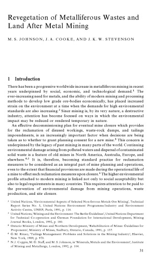 Mining and its environmental impact.
