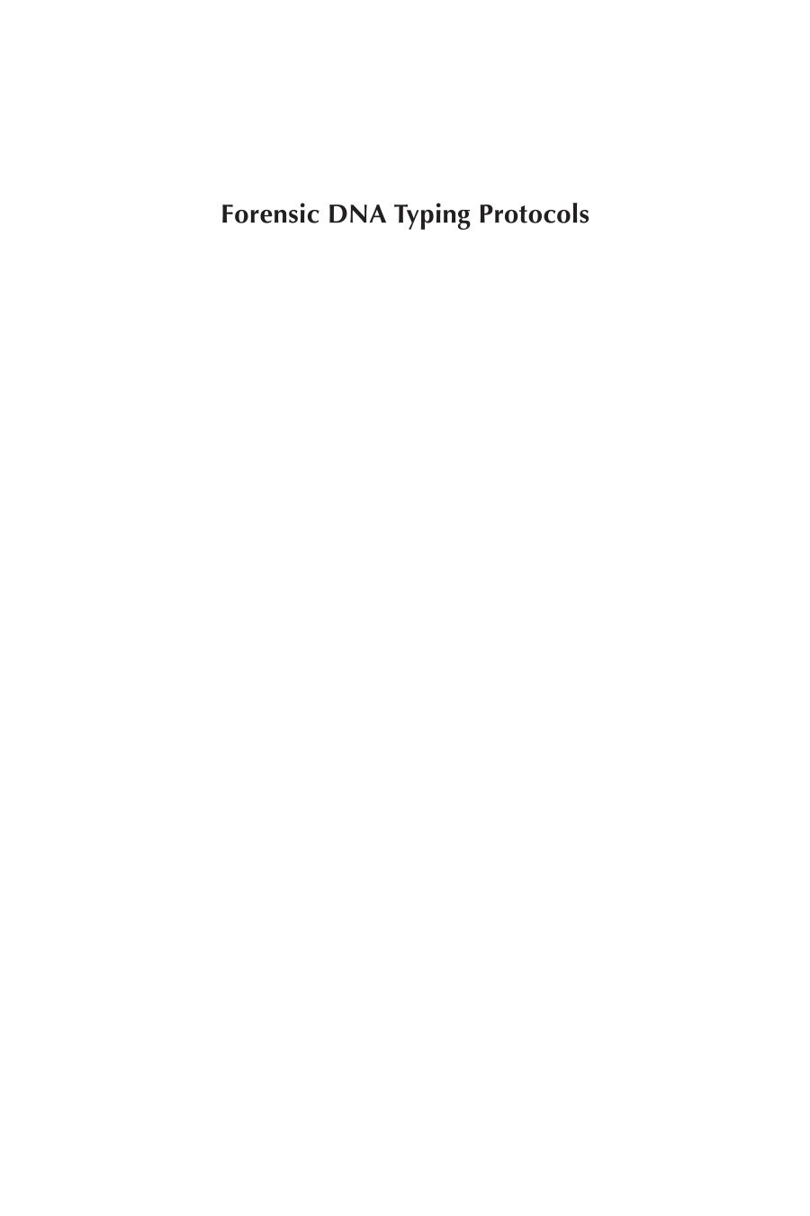 Forensic DNA Typing Protocols