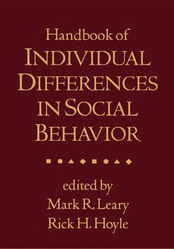 Handbook of Individual Differences in Social Behavior