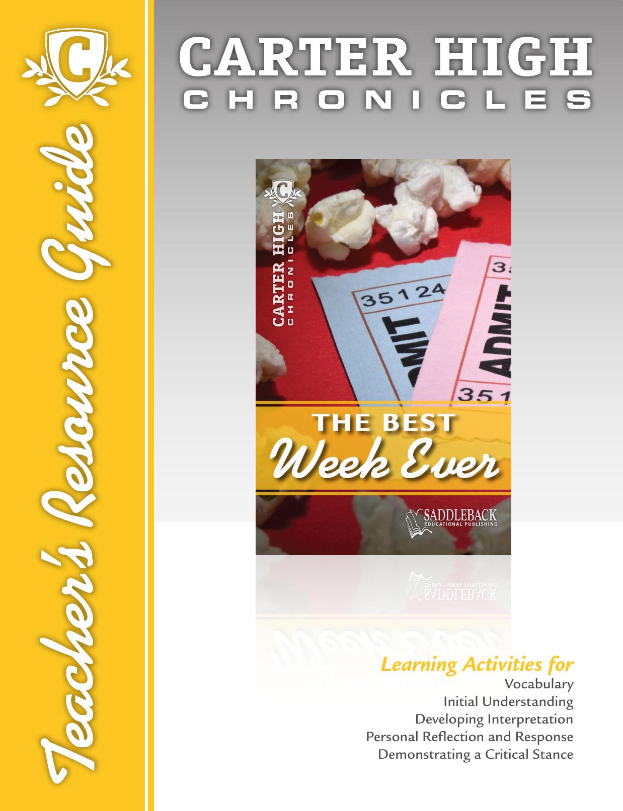 The Best Week Ever Teacher's Resource Guide CD