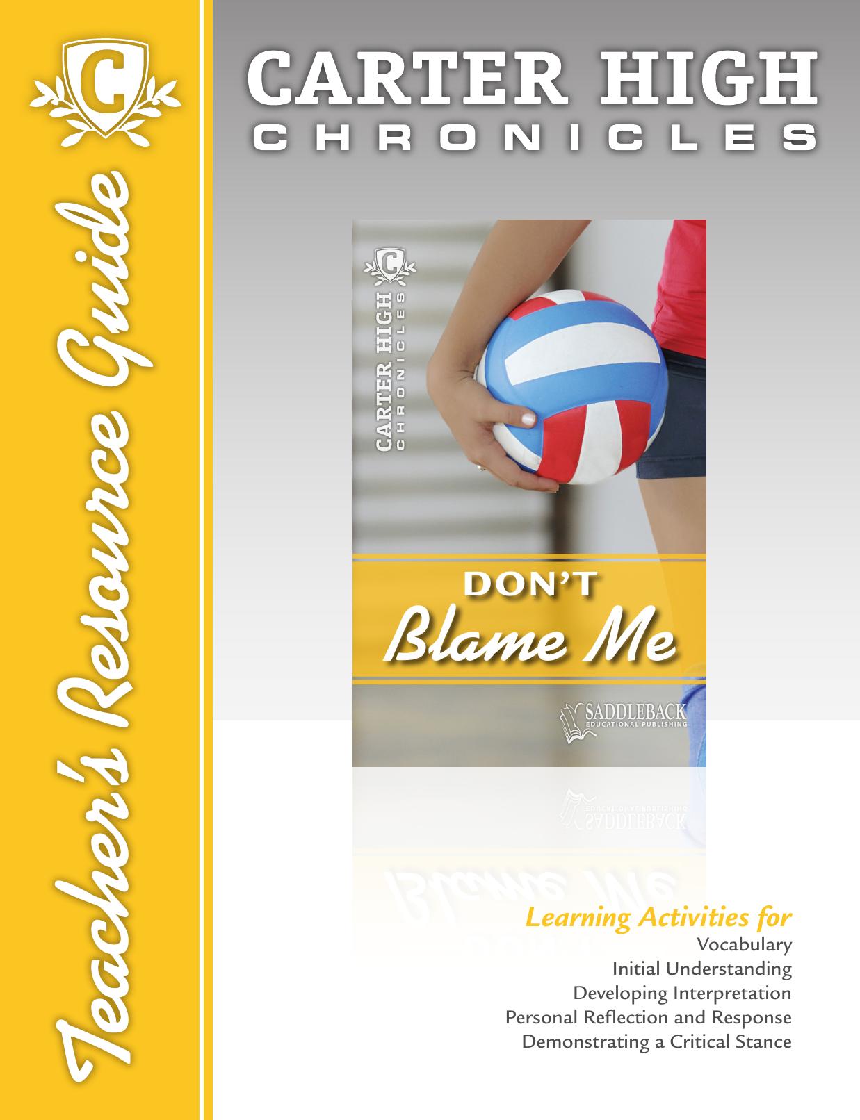 Don't Blame Me Teacher's Resource Guide CD