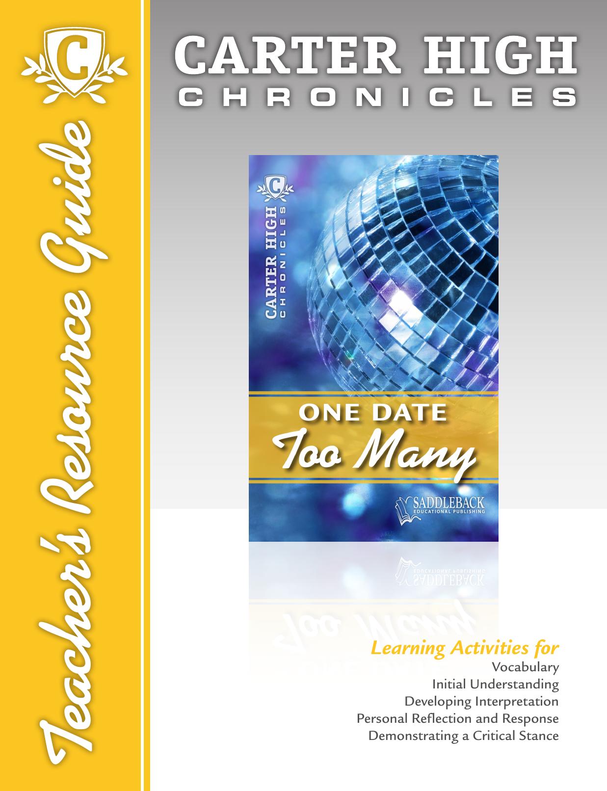 One Date Too Many Teacher's Resource Guide CD