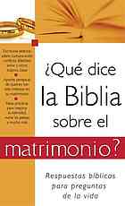 Qué dice la Biblia sobre el matrimonio?.